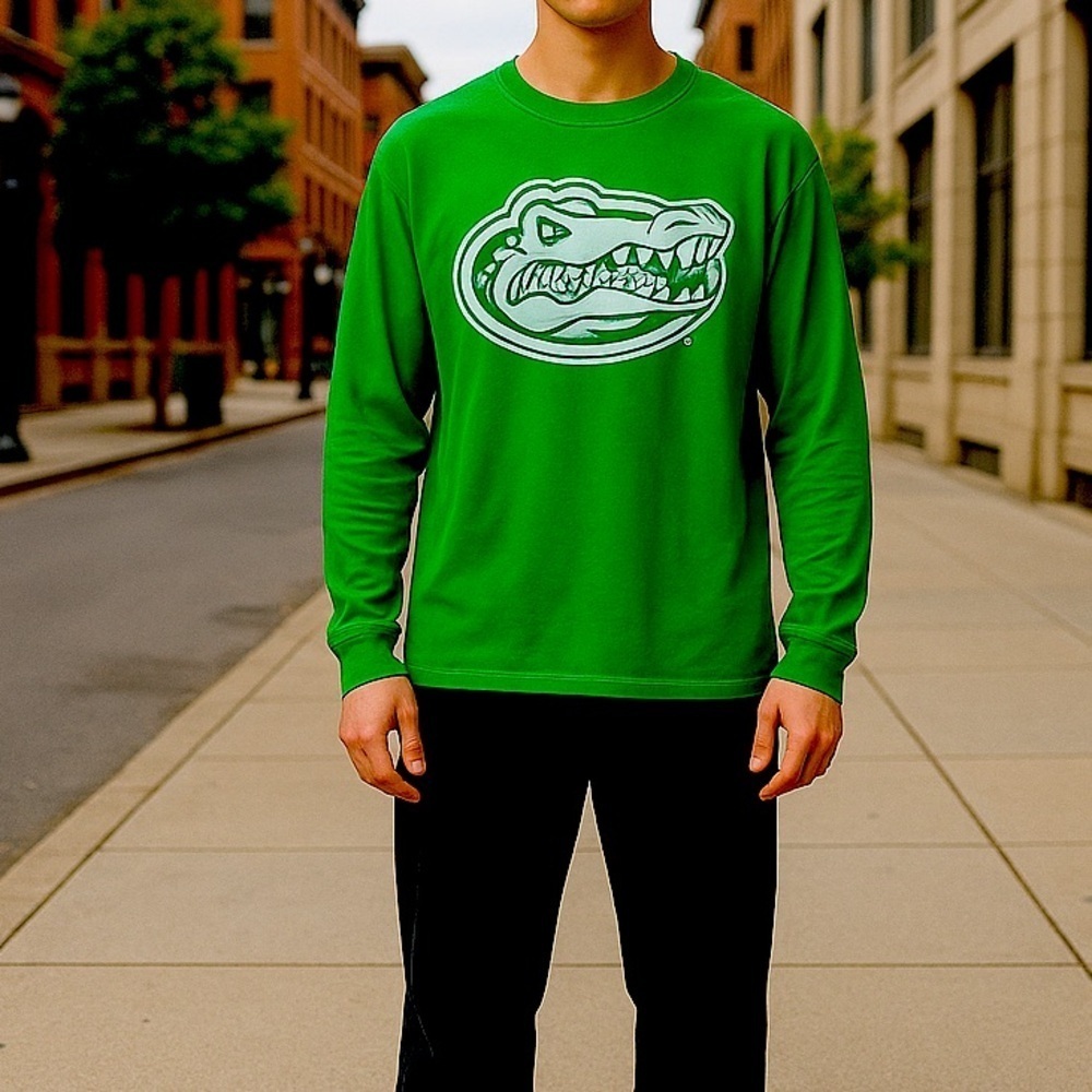 Green Gator Men's LS Tee; St. Patrick’s Day Version